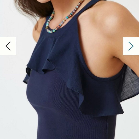 Anthropologie Maeve Ruffled Rib Halter Tank - Picture 3 of 6